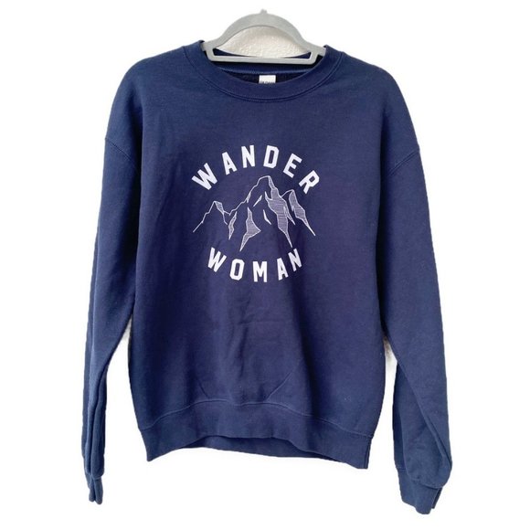 Gildan Sweaters - Wander Woman, Gildan Branded, Dark Blue, Heavy Blend Crew Neck, Size M